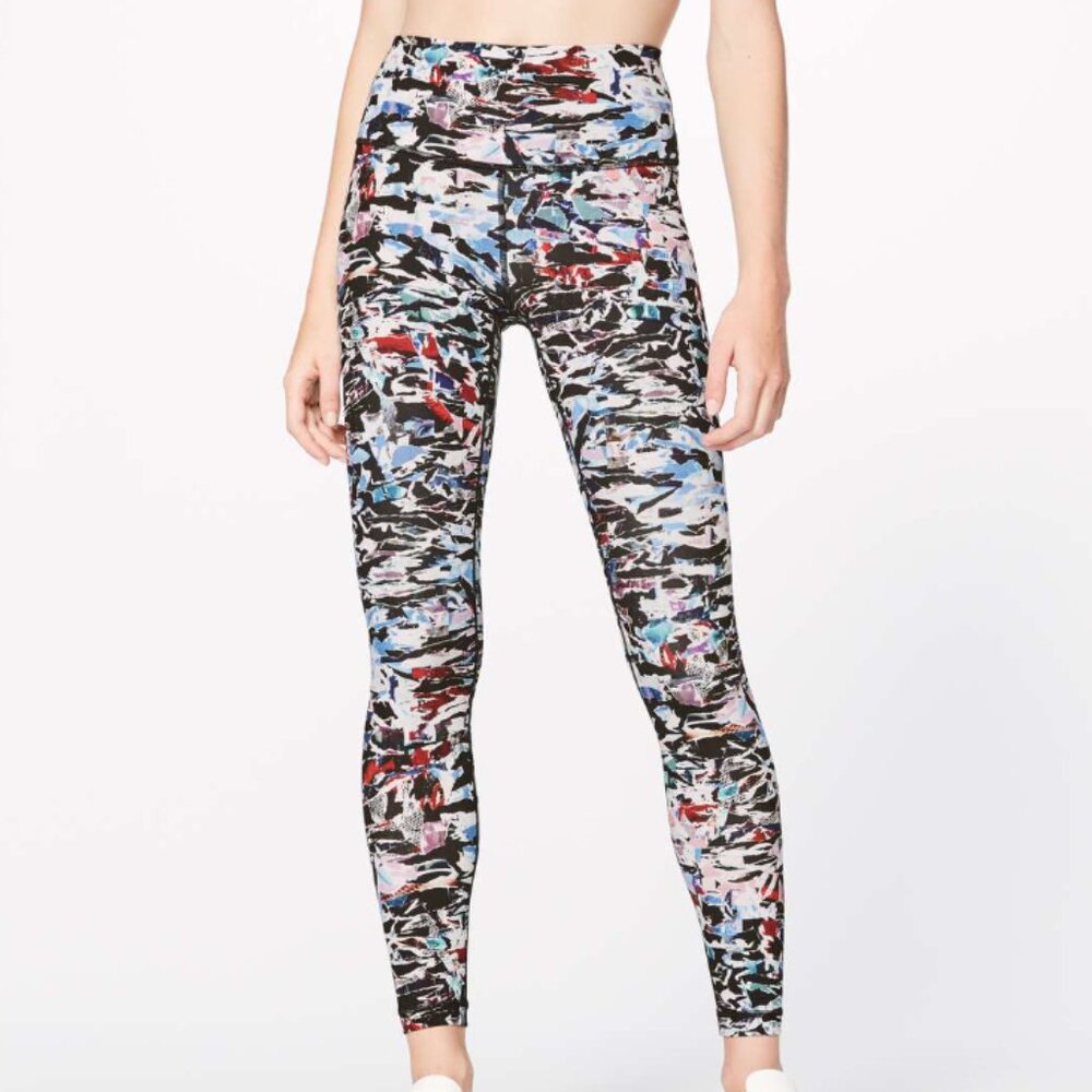 Lululemon Wunder Under HR Tight/Leggings Size 4 Culture Clash Multi Black